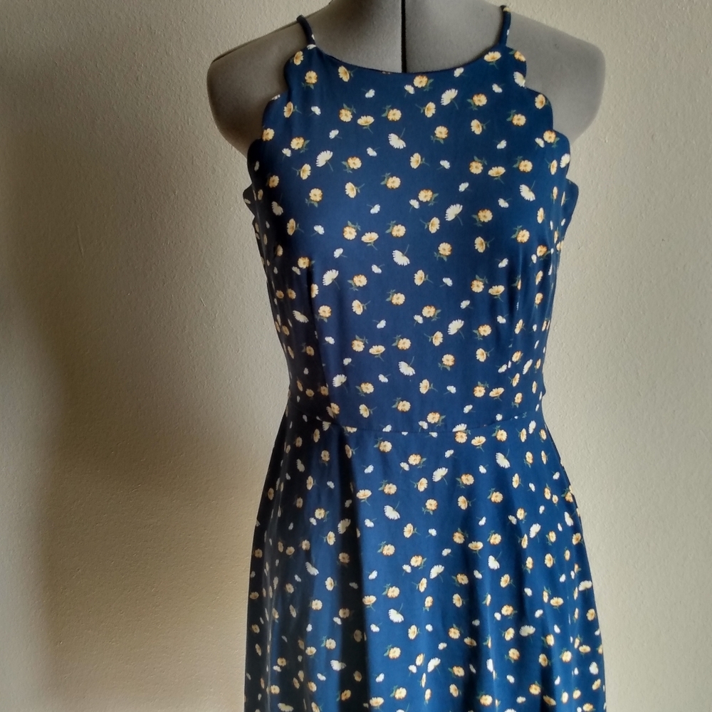 Blue halter dress